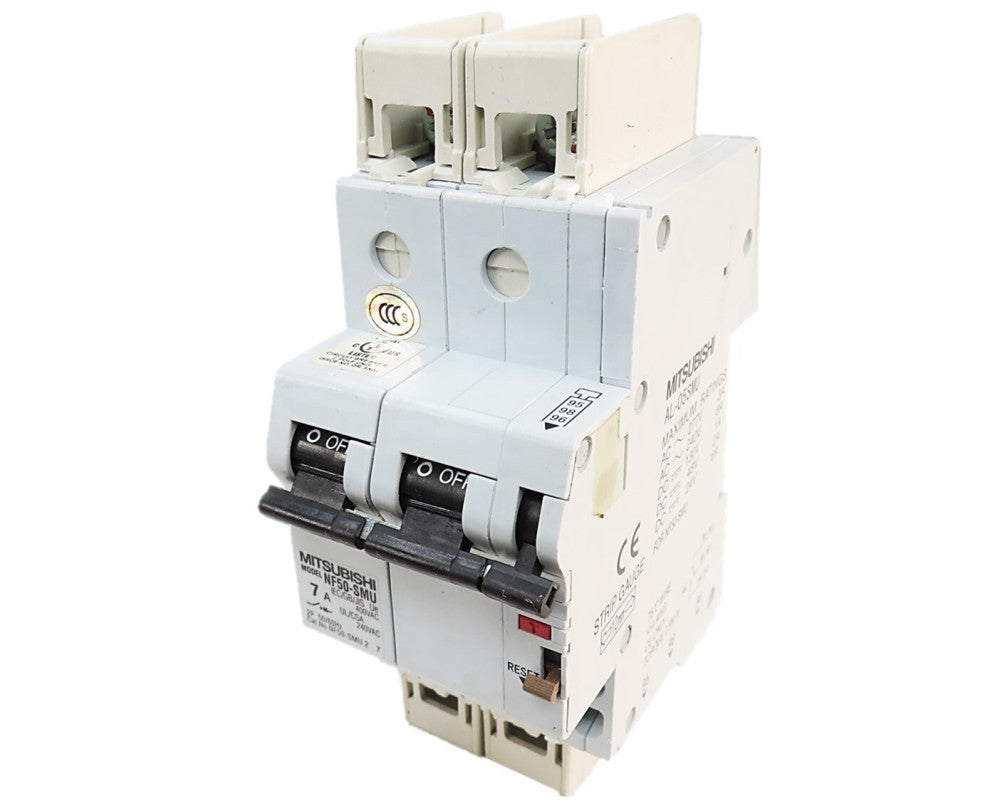 Mitsubishi NF50-SMU2P7A 7A 2 Pole Breaker w/ AL-05SMU Trip Alarm NEW NO BOX