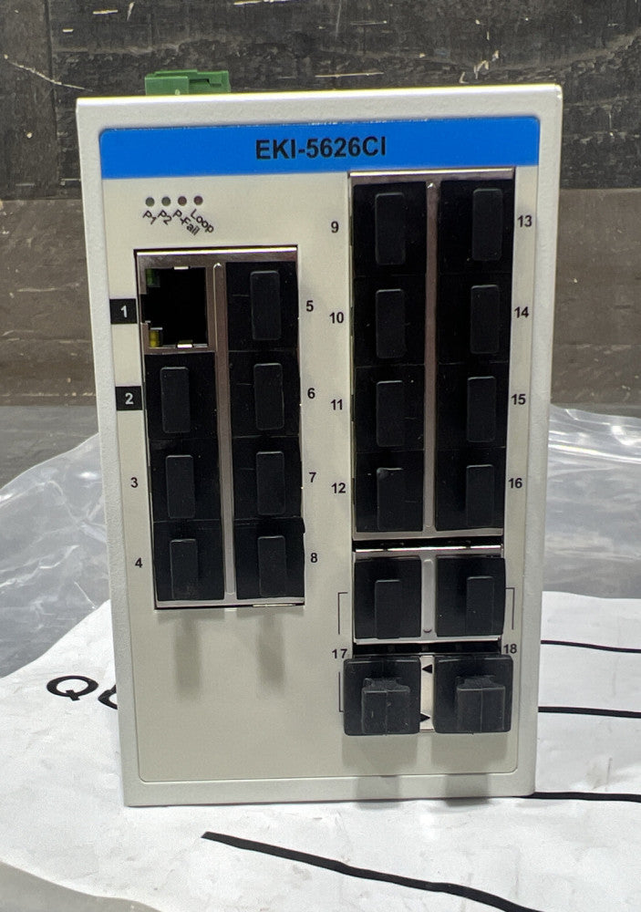 Adventech EKI-5626CI 16 port Industrial Ethernet Switch Nos Surplus
