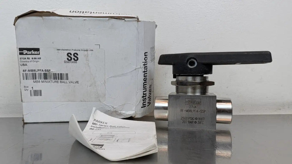 Parker 8F-MB8LPFA-SSP Stainless Steel Ball Valve 1/2" Female 2500 PSIG