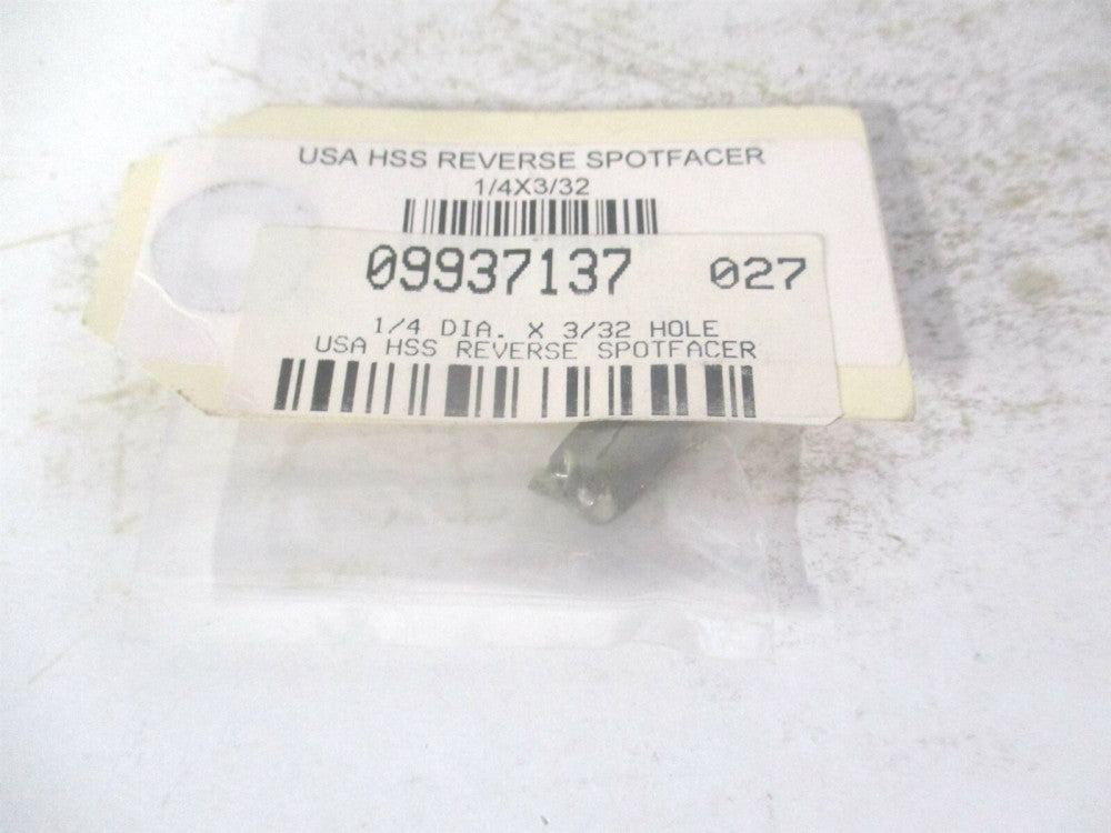 (190-1J) 1/4" x 3/32" x 1/32" x 1/2" OAL High Speed Steel Reverse Counterbore