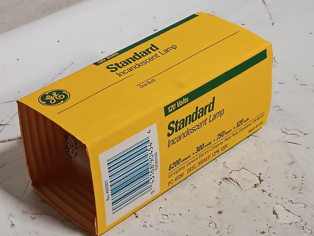 Lot of 12 GE Standard Incandescent Lamp 120 Volt, 300 Watt, PC41058, as shown