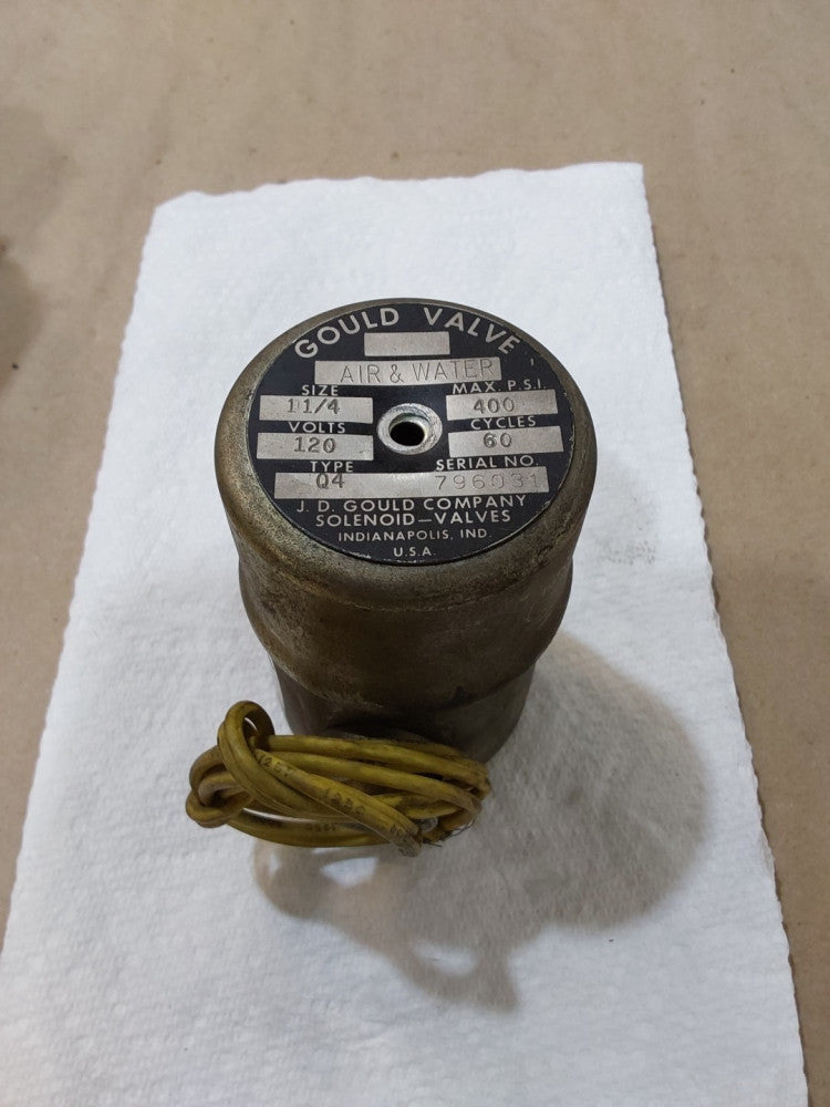 GOULD VALVE Q4-3T AIR/WATER 1 1/4" 10-400 PSI 120 VOLT 60 CYCLES