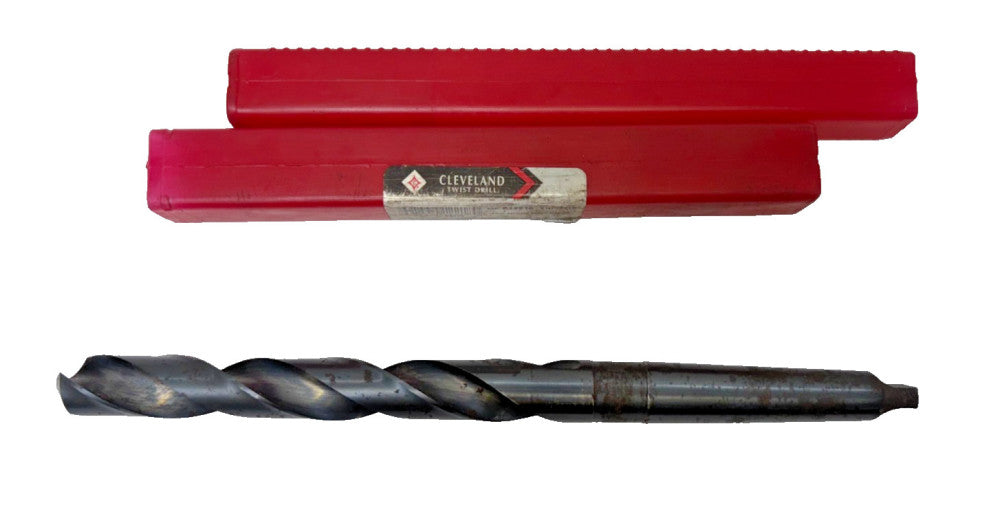 CLEVELAND, #2 MORSE TAPER SHANK DRILL BIT, SPIRAL 2 FLUTE, OAL 9-3/4"