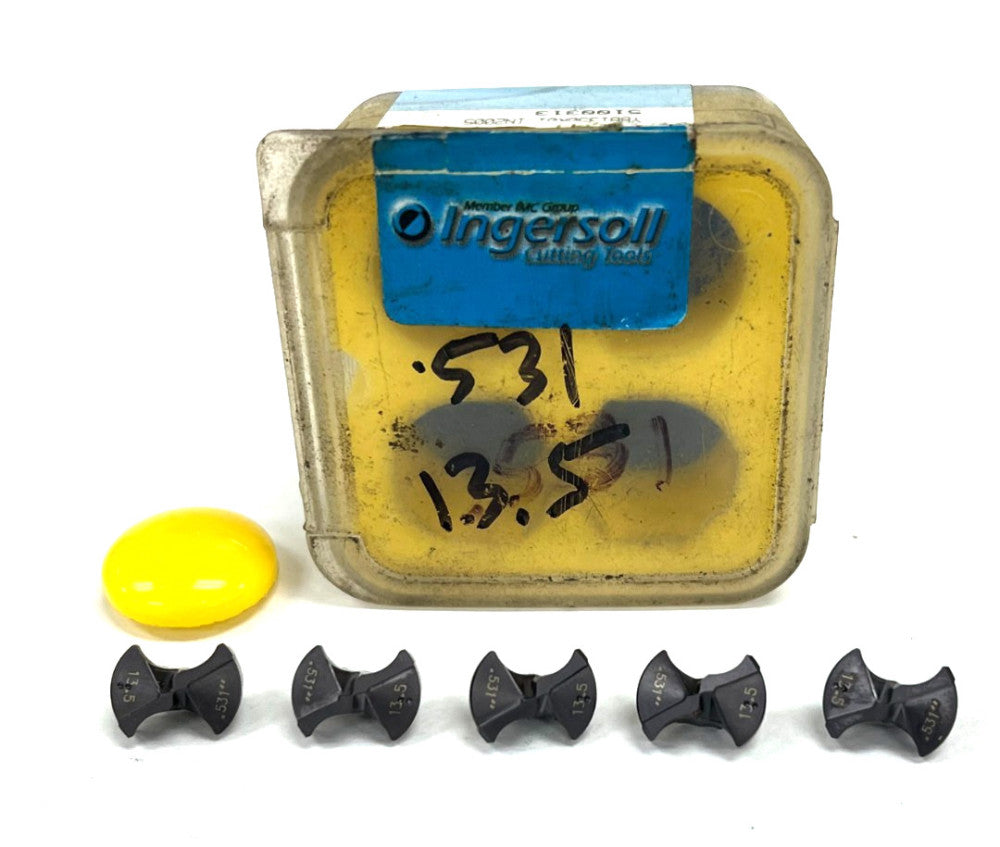 INGERSOLL YBB1350R01 IN2005 REPLACEABLE DRILL TIP DIA 0.5315" LOT OF 5