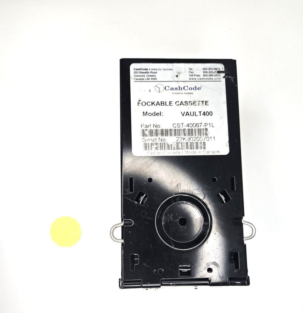 CASHCODE LOCKABLE CASSETE VAULT 400 W/KEY'S