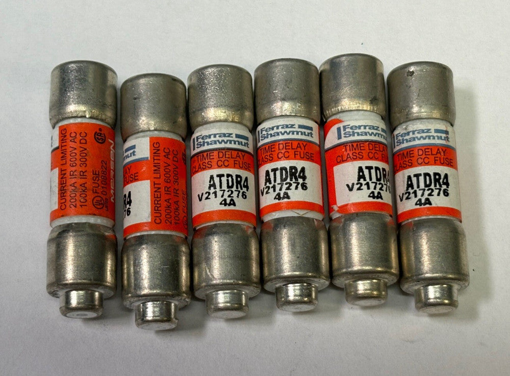 6- Mersen Ferraz Shawmut ATDR4 4A 600V TIME DELAY Fuse Class CC