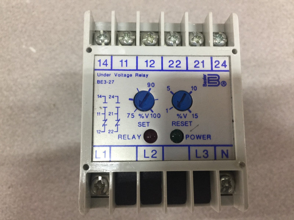 USED BASLER UNDER VOLTAGE RELAY BE3-27-1A1N2
