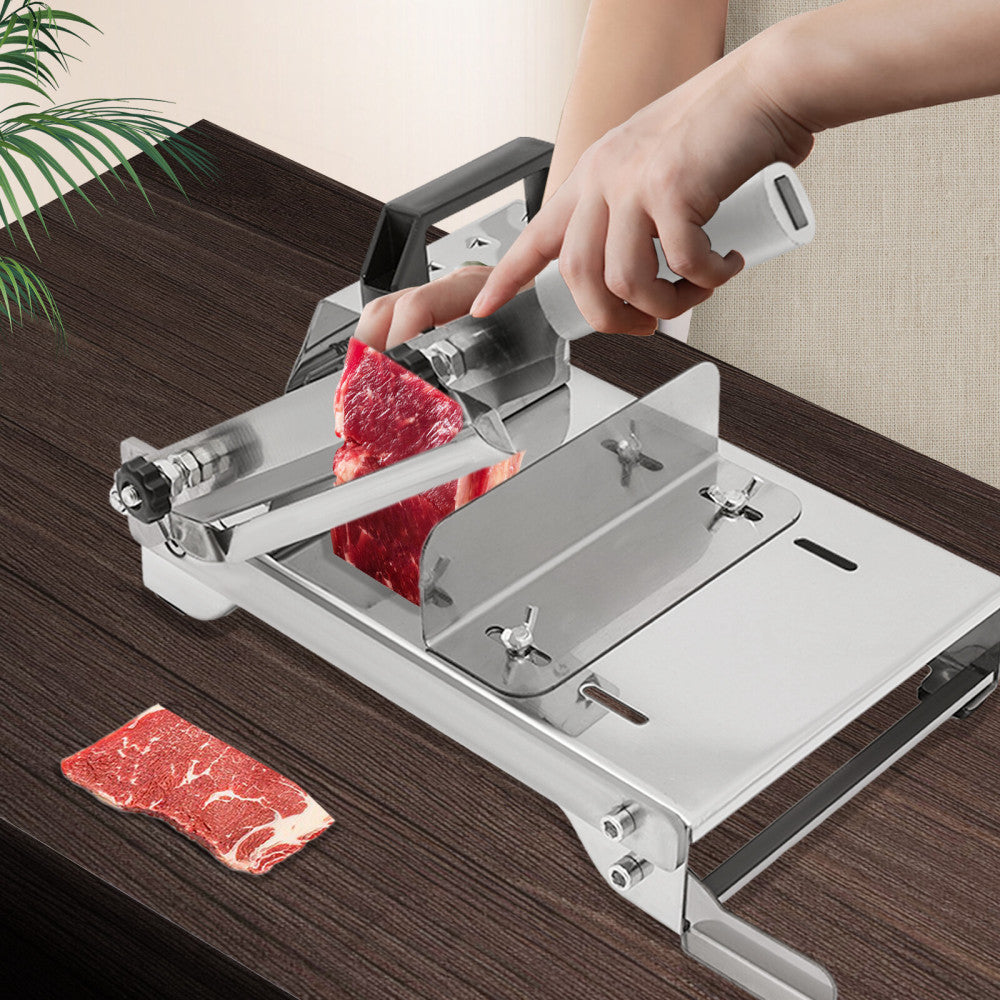 Stainless Steel Manual Meat Slicer Slicing Machine Frozen Meat Beef Bones Cutter
