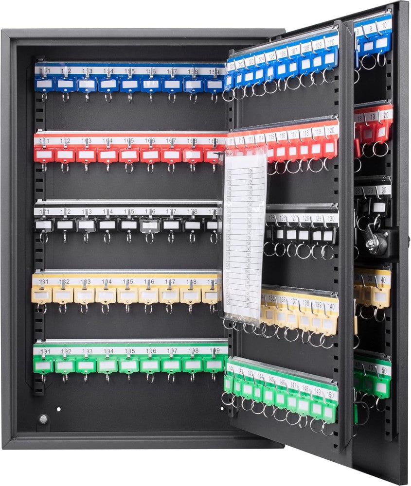 200 Position Combination Key Lock Box – Wall Mount Steel Key Cabinet with Adjust