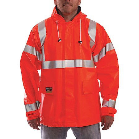 Tingley J44129 Arc Flash Flame Resistant Rain Jacket, Pvc, Class 3 Orange, 5Xl