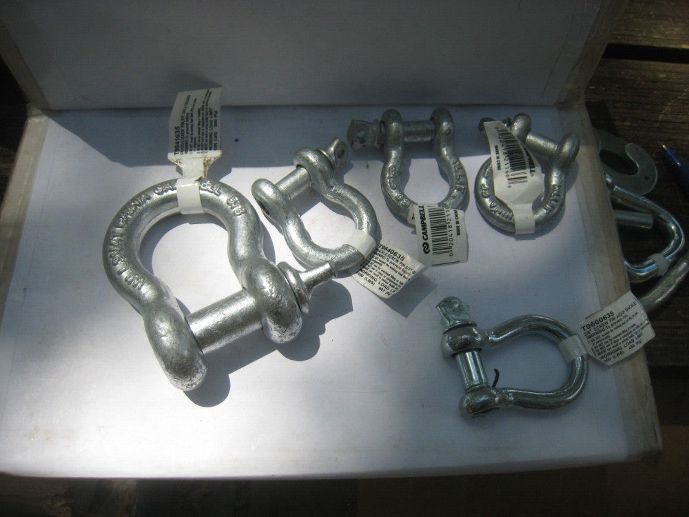 5 Shackles Campbell 3-T9640635 3/8" Forged Steel Screw Pin Anchor 1-T9641035