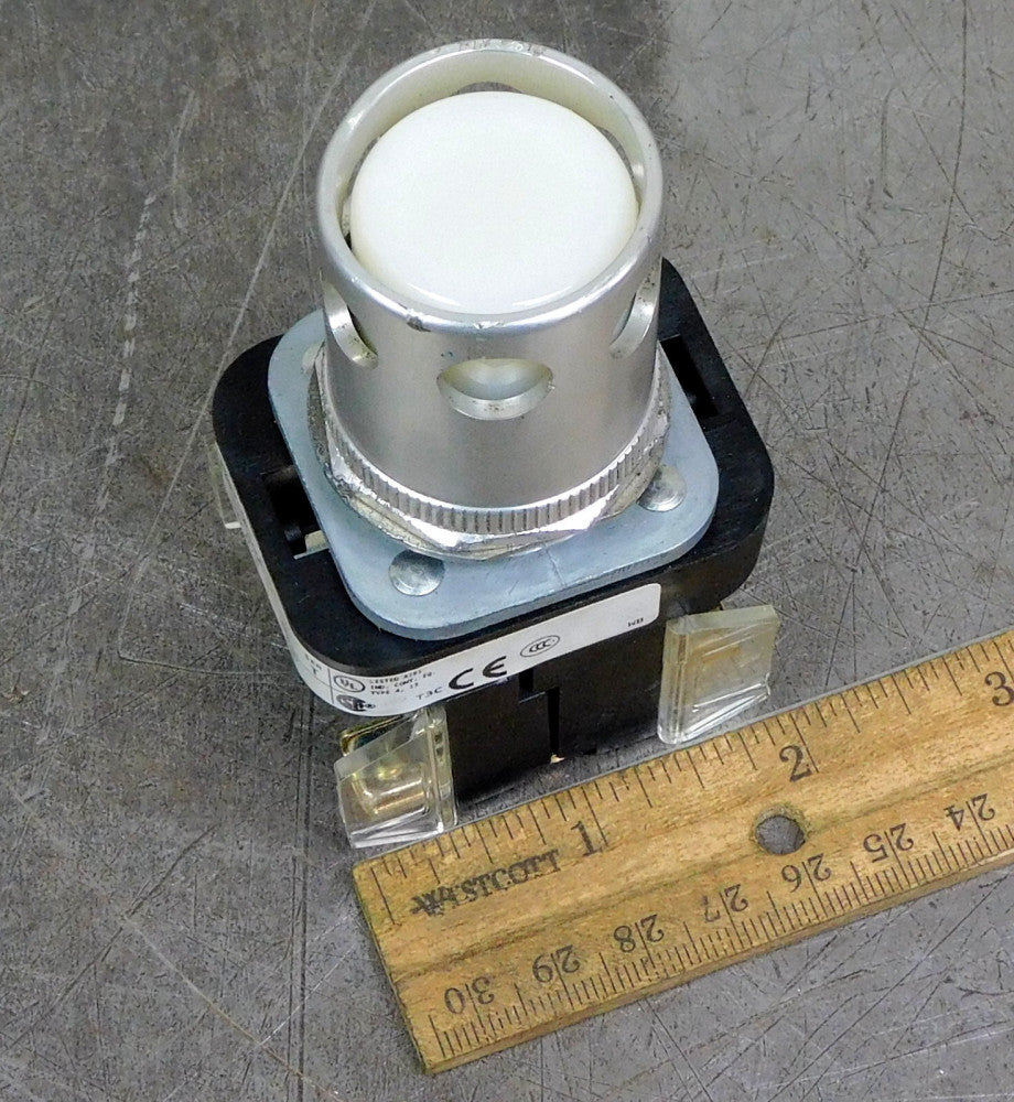 Allen Bradley 800T-QT10W Ser. T White Lens Pilot Light Push Button 120V AC/DC