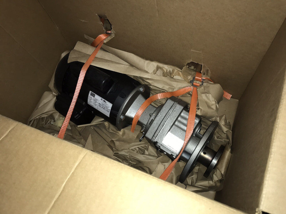 3/4 hp Gearmotor, SEW-Eurodrive RF37 with weg 7518ES1B56C-S 1PH 60Hz 115/208-230