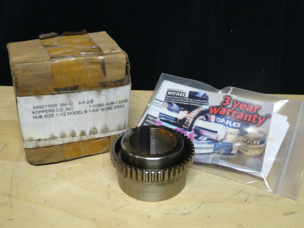 KOPPERS ~ 1 ½BS-HUB-1.625B ~ HUB SIZE 1 ½" ~ MODEL B 1 5/8" ~ BORE 3/8 x 3 ~ NEW