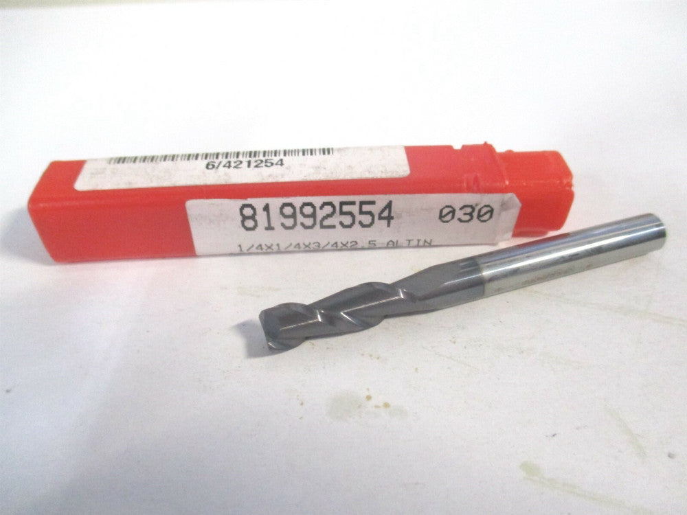 (12181345) 1/4" x 3/4" x 1/4" x 2-1/2" OAL Solid Carbide 2 Flute Square End Mill