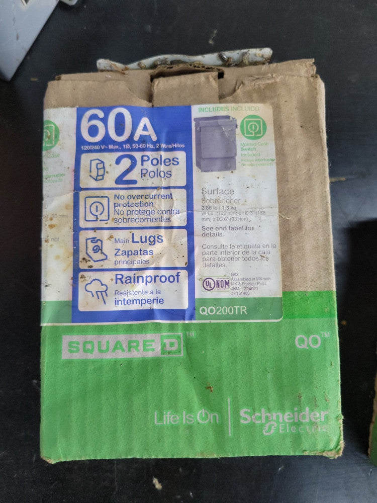 1- Square D QO200TR, 60 Amp, 240 Volt, 1PH 3W, NEMA 3R, Disconnect - NEW-B