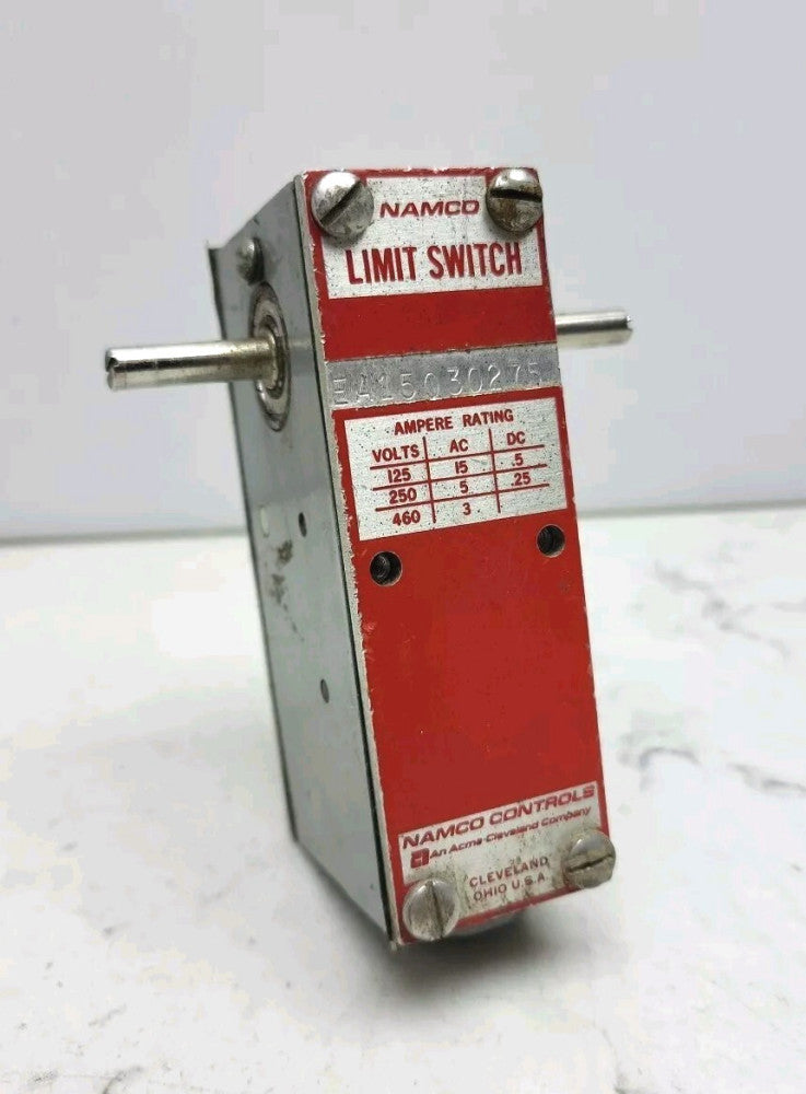 Namco EA15030275 Snap-Lock Limit Switch Double End Shaft 125/460 Vac 1NO/1NC