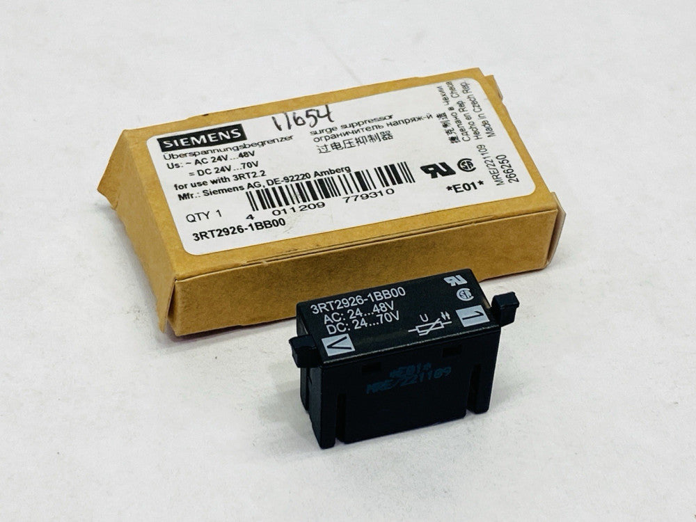 Siemens 3RT2926-1BB00 Surge Suppressor 24-48VAC 24-70VDC