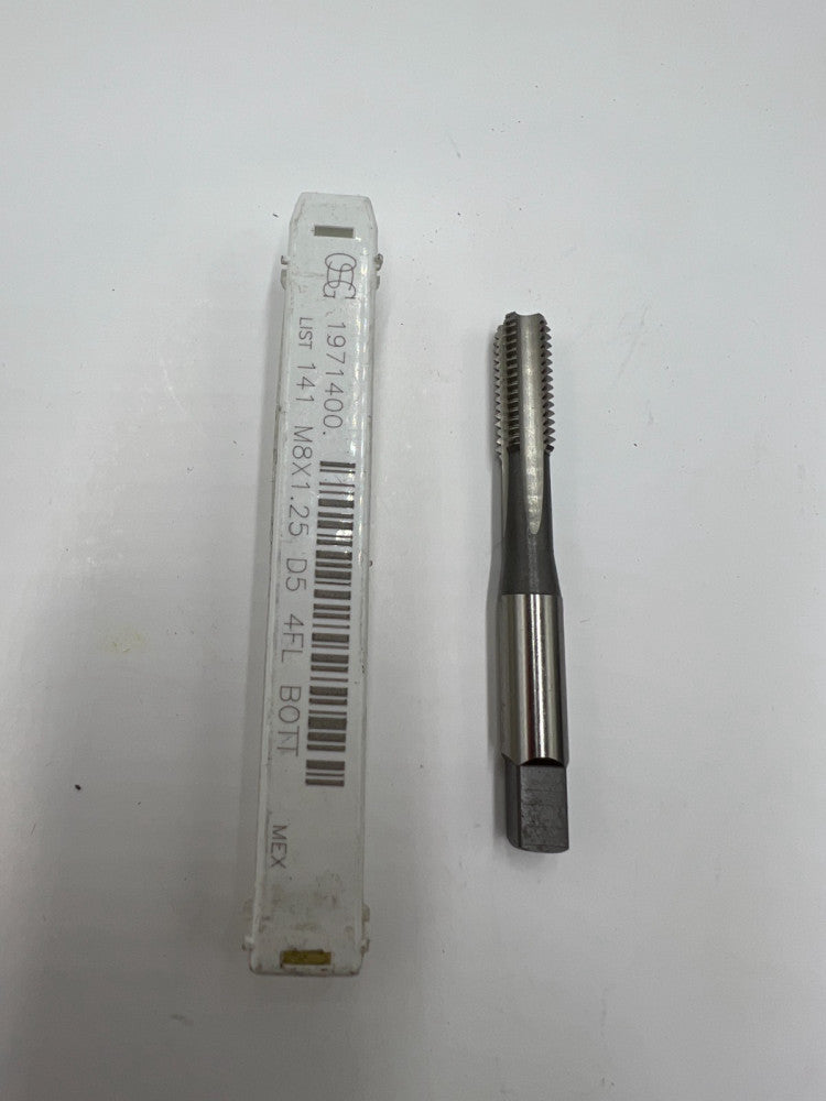 OSG 1971400 M8 X 1.25 METRIC 4 FLUTE BOTTOMING HAND TAP D5 BRIGHT FINISH