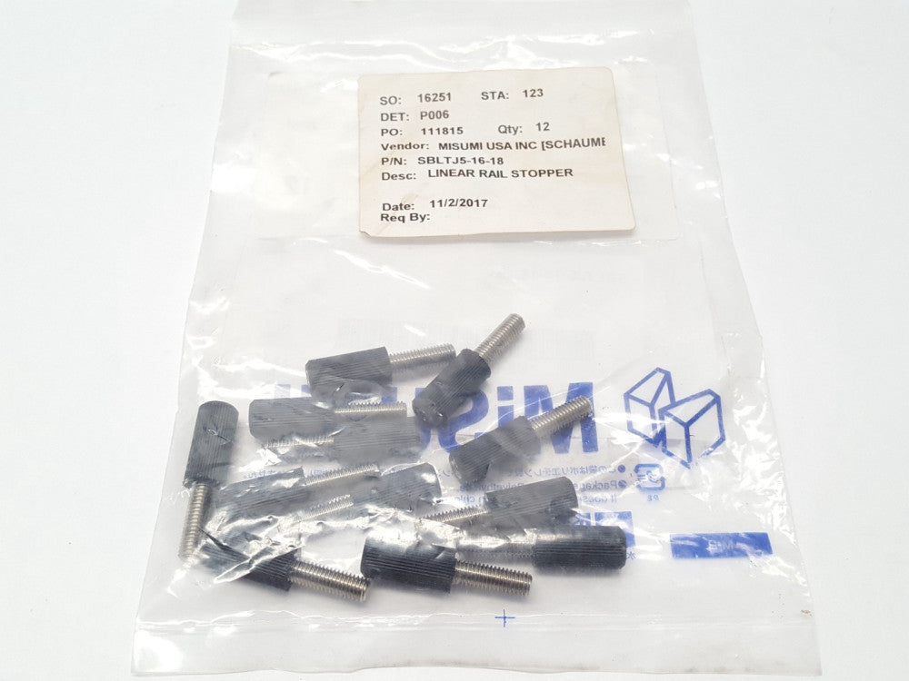 Misumi SBLTJ5-16-18 Stopper Bolts For Linear Guides LOT OF 16