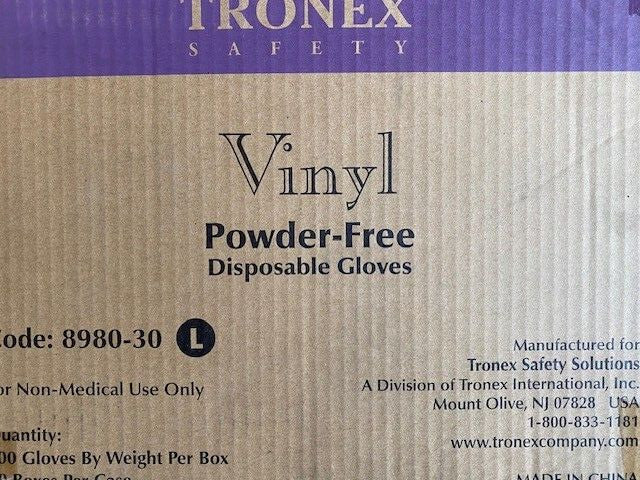 (CASE OF 1,000) Tronex 8980-30 - Clear 4.5 Mil Vinyl Gloves, Powder-Free, Large