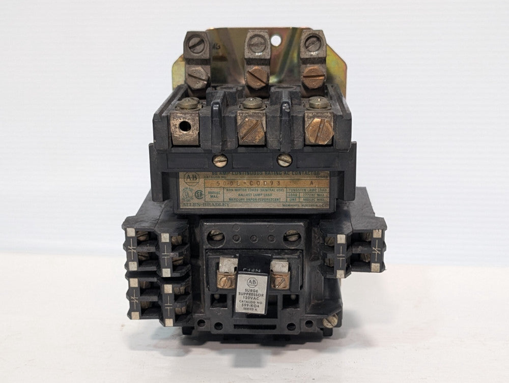 Allen Bradley 500L-C0D93 60 Amp Continuous AC Contactor 25HP 120V Coil 600V Max