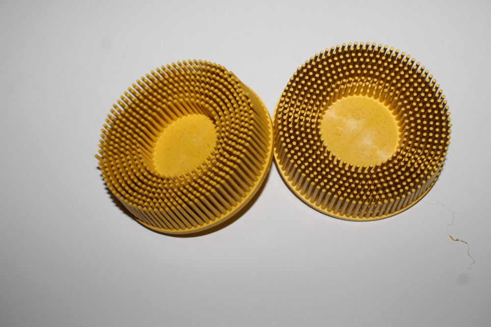 3M 07527 Yellow 3" Inch Scotch-Brite Roloc Bristle Disc - 80 Grit 2 PCS