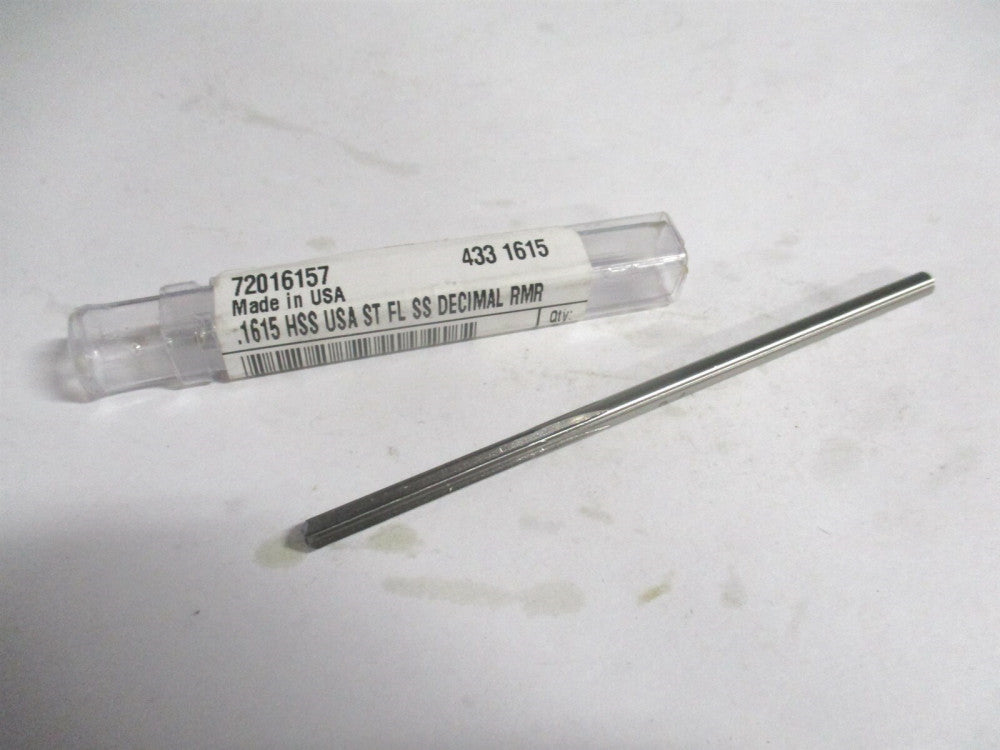 (72016157) 0.1615" x 1-1/8" x 4-1/2" Straight Flute HSS 6-Flute Chucking Reamer