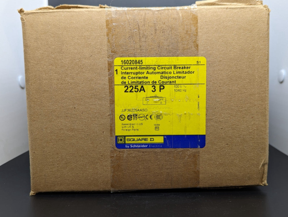 Square D 1602084 JJF36225AASO 225A 600V Current Limiting Circuit Breaker NIB USA