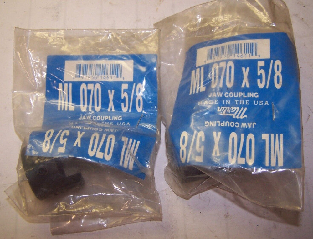 2) NEW MARTIN JAW COUPLING 3/16 X 3/32 KEYWAY ML070 5/8 BORE LOT OF 2
