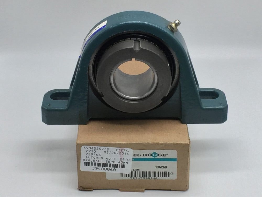 DODGE 136260 P2B-GTM-40M PILLOW BLOCK BALL BEARING UNIT BORE 40MM