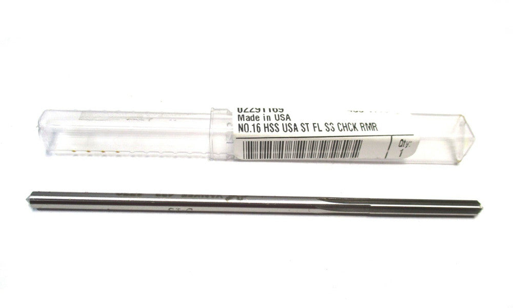Made in USA (02291169) #16 11/64 x 1-1/8 x 4-1/2 6-Flute RH HSS Chucking Reamer