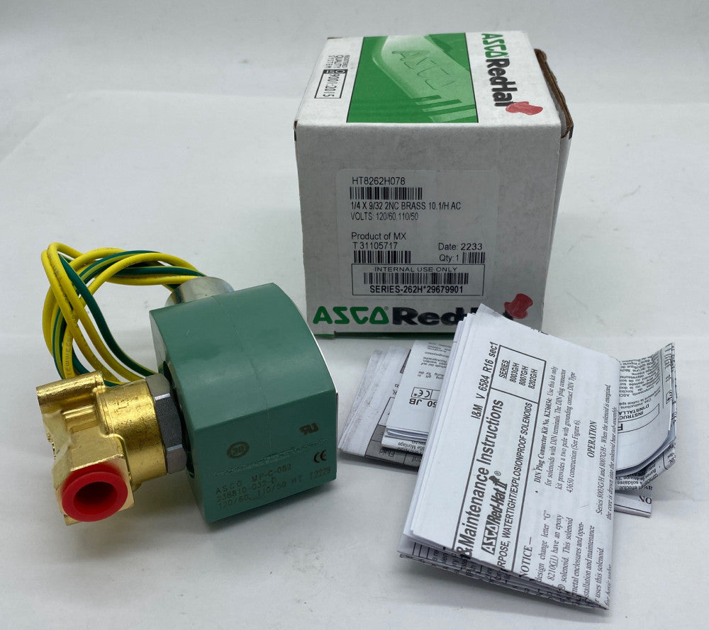 Asco HT8262H078 Red Hat Solenoid Valve Coil 110-120VAC