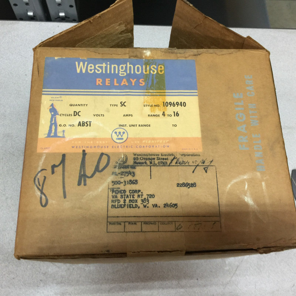 NEW IN BOX WESTINGHOUSE 4-16AMP TYPE SC INSTANTANIOUS TRIP UNIT 1096940