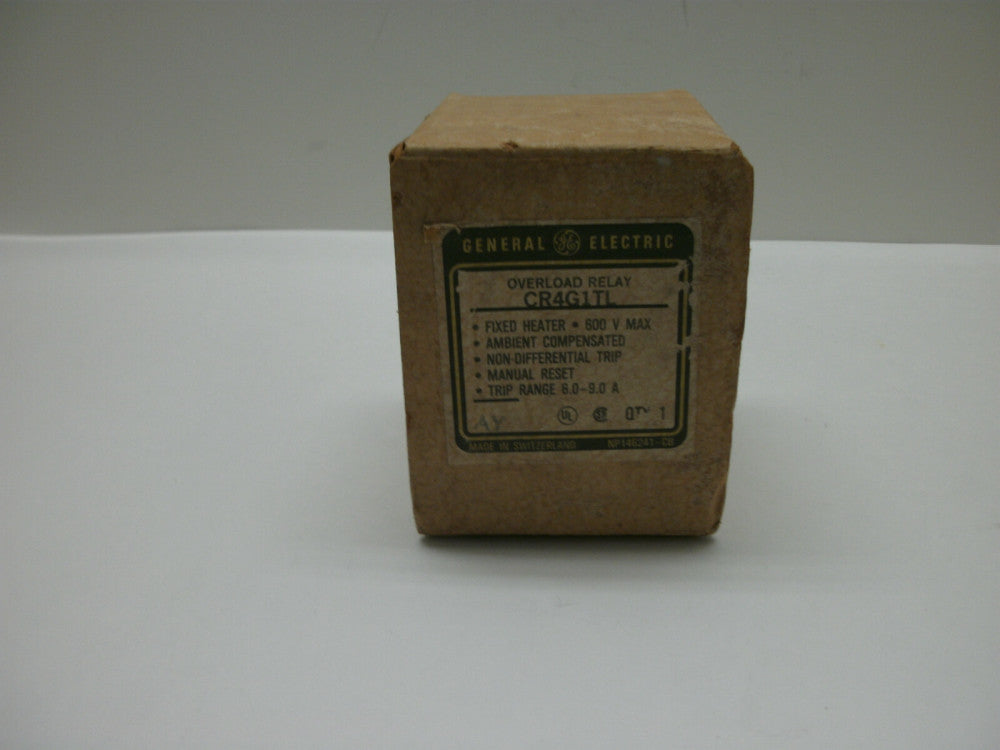 GENERAL ELECTRIC CR4G1TL OVERLOAD RELAY 6-9 AMP 600V MAX MANUAL RESET NEW IN BOX