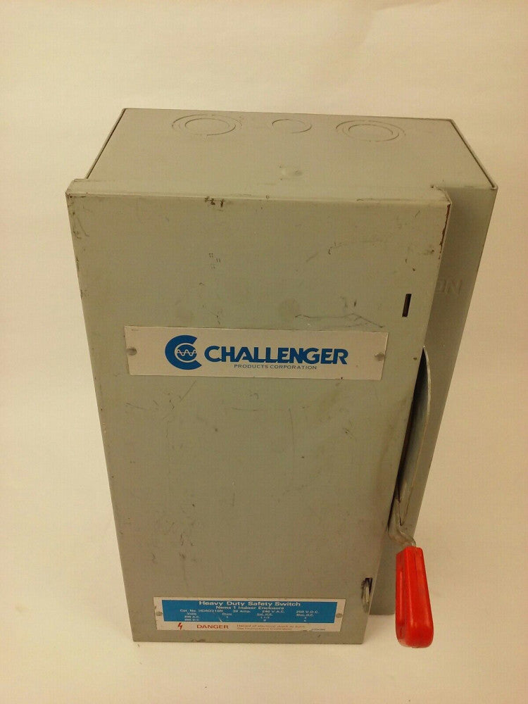 CHALLENGER HDN221SN SAFETY SWITCH, NEMA 1 INDOOR, 30A, 240V, FUSIBLE, NEW