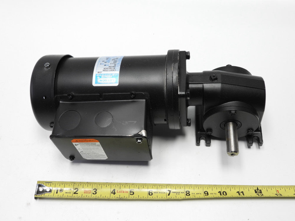 Leeson M1145129.00 AC Gear Motor .375 HP 208-230V 3PH 20:1 138 LB-IN