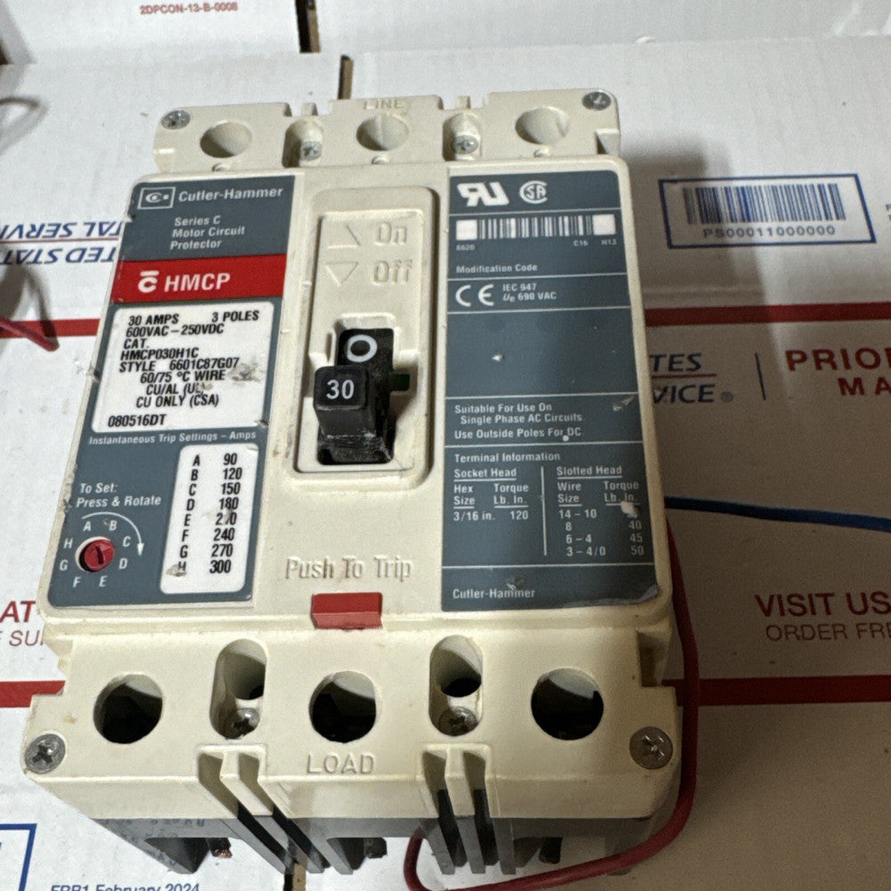Curler-hammer НМСР030Н1С Motor Circuit Protector 600 VAC / 250 VDC 30 AMPS