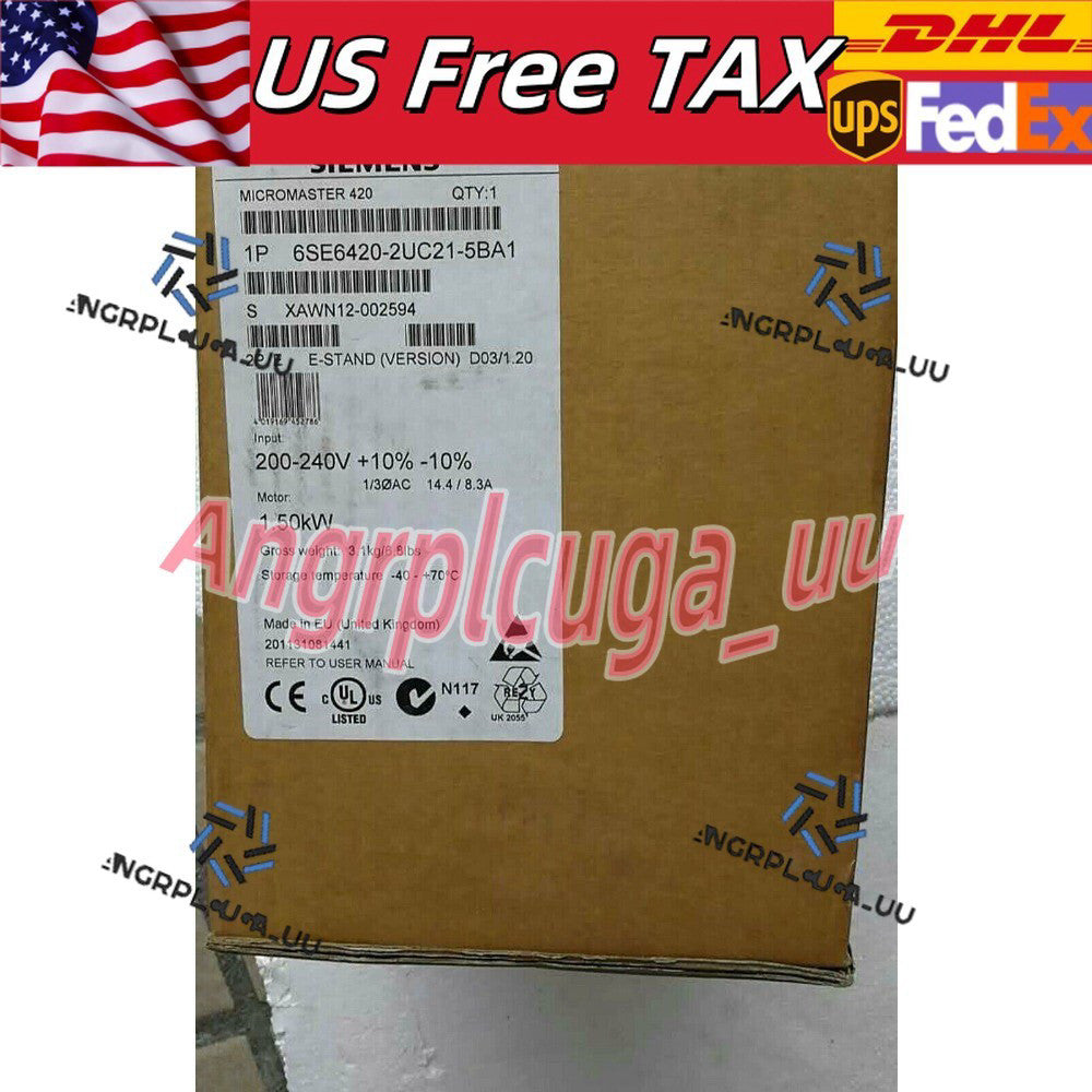 New Siemens 6SE6420-2UC21-5BA1 6SE64202UC215BA1 MICROMASTER420 without filter