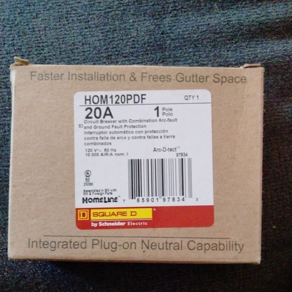 SQUARE D HOMELINE 20A AFCI/GFCI PLUG ON NEUTRAL SHIPS FAST!
