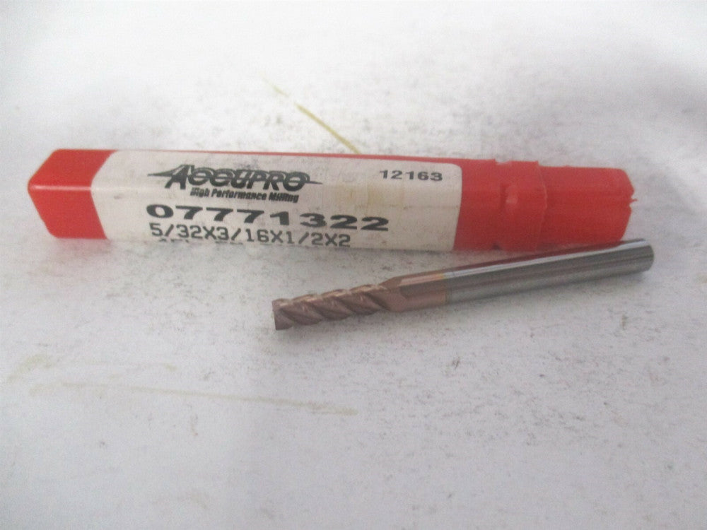 (12182401) 5/32" x 1/2" x 3/16" x 2" OAL 4 Flute Solid Carbide Square End Mill