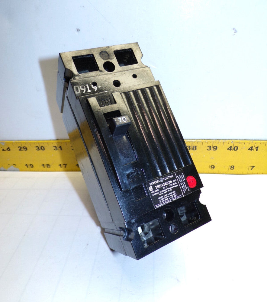 GE 70 Amp Circuit Breaker 480 VAC / 250 VDC 2 Pole TED124070