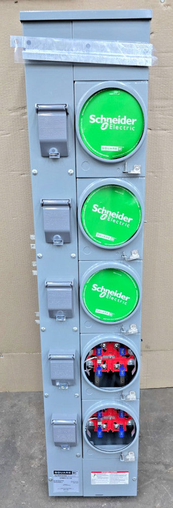 New Square D EZMR115-125 EZ Meter Pak 800A Max 125A Per Meter 120/240V 5 Jaw 1Ø
