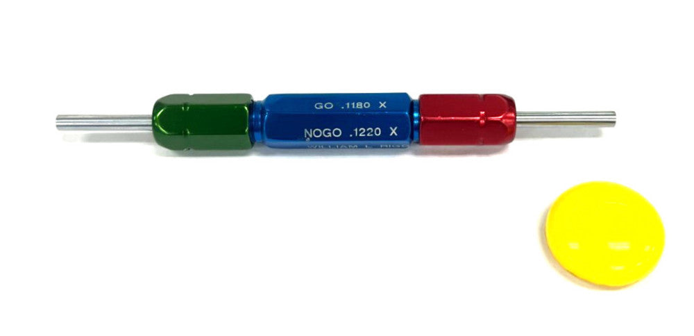 GO NO-GO .1180" & .1220" PIN PLUG GAGE CLASS X TOLERANCE OAL 4"