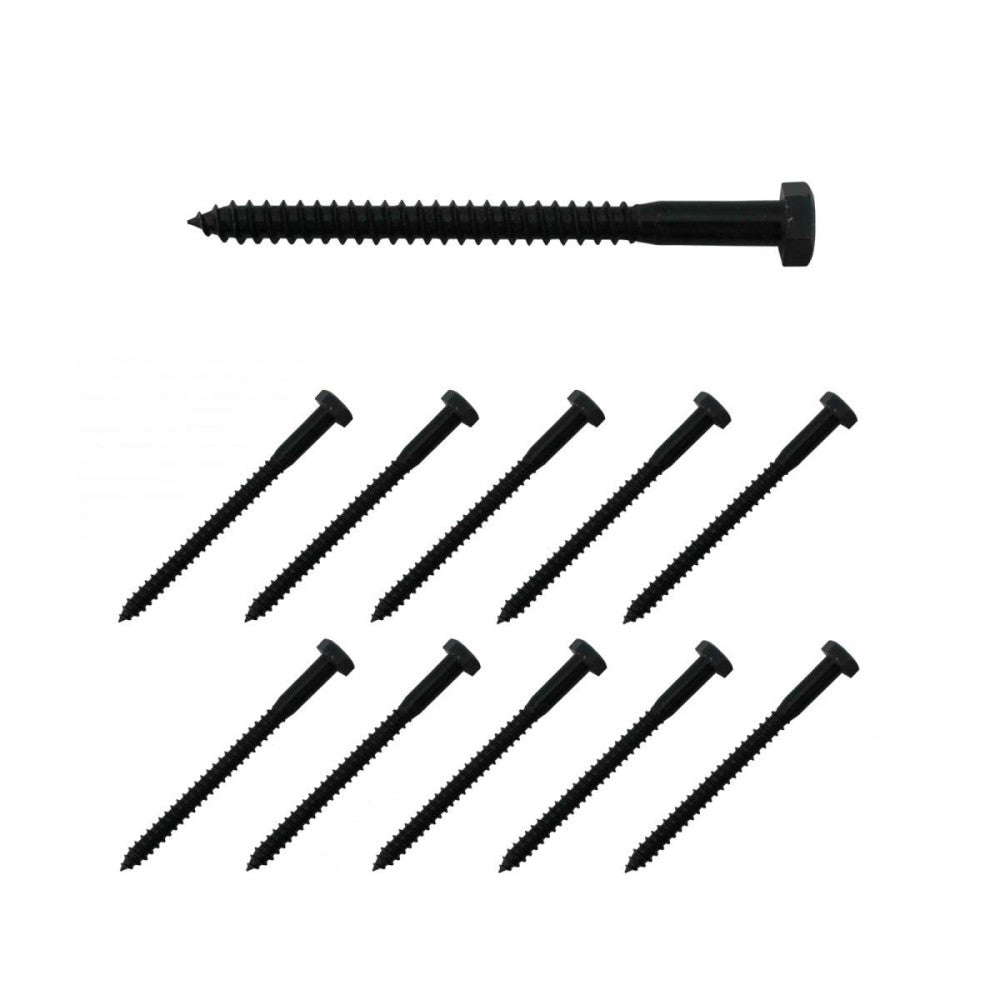 Lag Bolts 4 in. Black Zinc Plated Steel Lag Screws with Hexagonal Head Pack o...