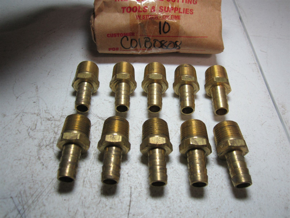 Coilhose Pneumatics (B0808) 1/2" ID x 1/2" MPT Male Hose Barb Fittings - Qty 10