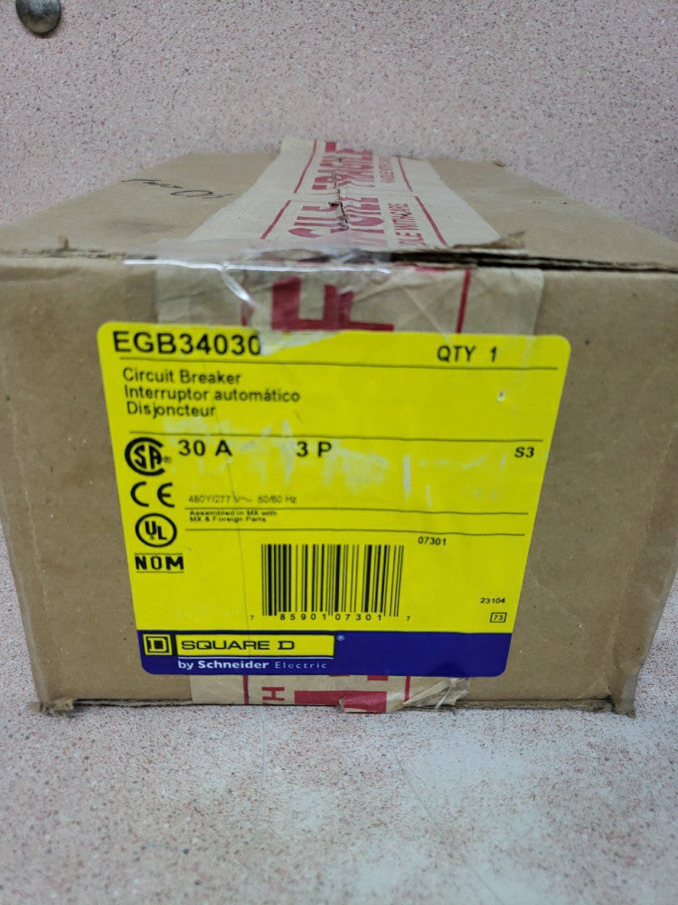 Square D EGB34030 30A 3P Bolt-On 480/277V Circuit Breaker 35kA, 480/277V, NOS