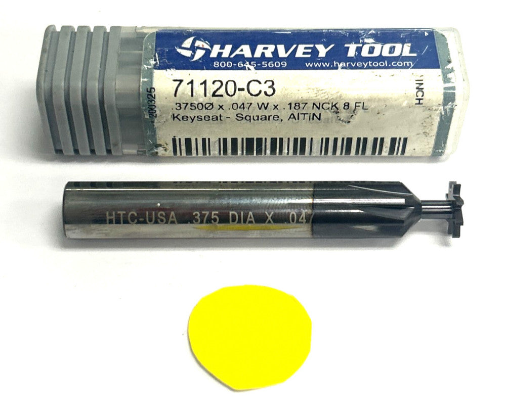 HARVEY TOOL DEEP KEYSEAT CUTTER 71120-C3 CUTTER DIAMETER 0.3750