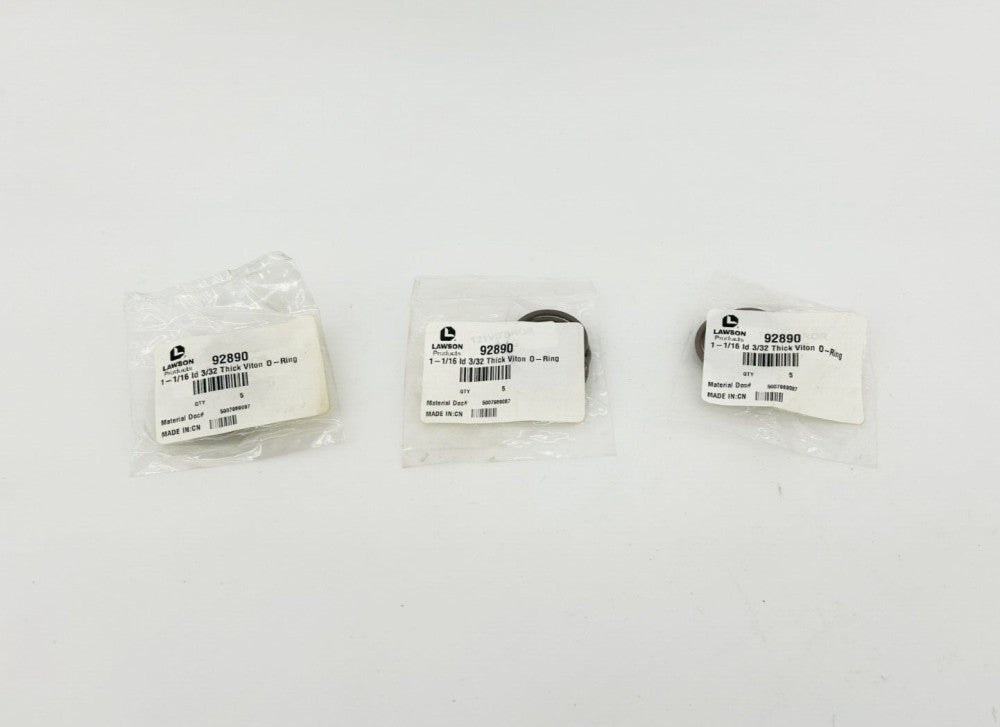 Lot of 15 New Lawson 92890 Viton O-Rings, 1-1/16 ID, 3/32 Thick