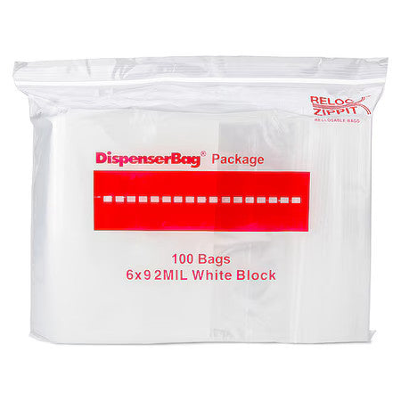 Reloc Zippit Wr69 Reclosable Bag, Zip Seal, 9 In L, 6 In W, 2 Mil Thick,